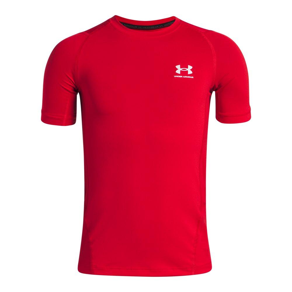Under Armour Big Boys' Heatgear Armour Short Sleeve Shirt - Red - RED